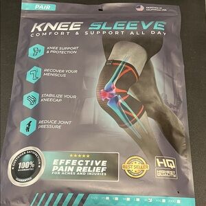 NWT- Modvel Black Pair of Knee Sleeves for Men or Women -size XL, in packaging